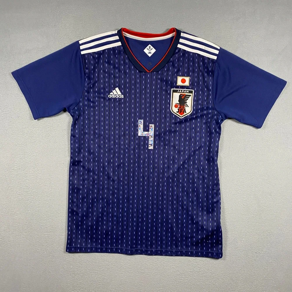 Adidas Soccer Jersey Mens Large Blue Japan Honda 4 Anime Graphic 2018 World Cup